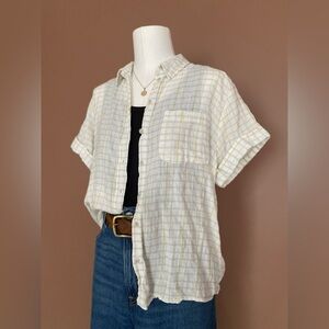 Cotton Short-Sleeve Button-Down Shirt